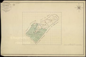 1 vue Saint-Laurent-des-Bois : plans du cadastre napoléonien. Tableau d'assemblage