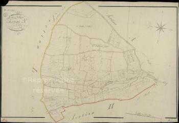 1 vue Saint-Martin-des-Bois : plans du cadastre napoléonien. Section A2 dite du bourg