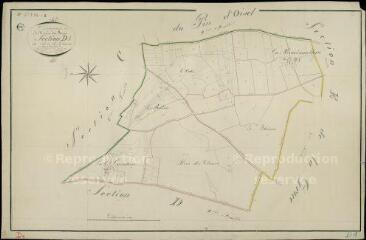 1 vue Saint-Martin-des-Bois : plans du cadastre napoléonien. Section D1 dite du bois des glands