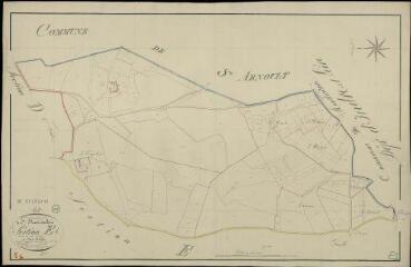 1 vue Saint-Martin-des-Bois : plans du cadastre napoléonien. Section E1 dite de la grue