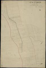 1 vue Saint-Ouen : plans du cadastre napoléonien. Section F dite de belair