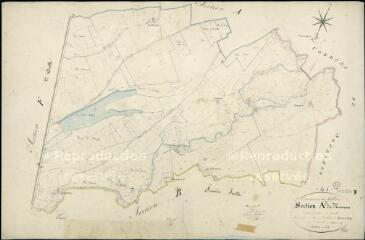 1 vue Salbris : plans du cadastre napoléonien. Section A2 dite du Ruisseau