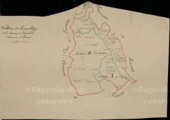 1 vue Sasnières : plans du cadastre napoléonien. Tableau d'assemblage Planche de complément issue de la collection dite 