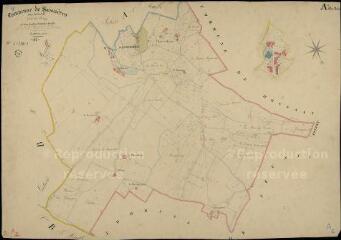 1 vue Sasnières : plans du cadastre napoléonien. Section A2 dite du bourg