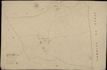 1 vue Savigny : plans du cadastre napoléonien. Section C3 dite de la Rouillière au pocheveux