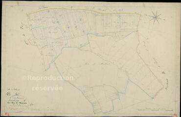 1 vue Selommes : plans du cadastre napoléonien. Section A2 dite des bois de monteaux