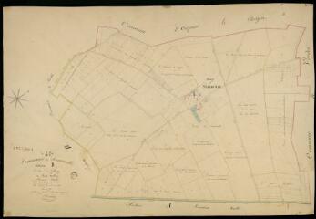 1 vue Semerville : plans du cadastre napoléonien. Section B1 dite du bourg