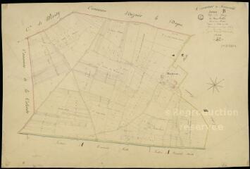 1 vue Semerville : plans du cadastre napoléonien. Section B2 dite du bourg