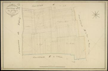 1 vue Séris : plans du cadastre napoléonien. Section L1 dite des grandes vignes