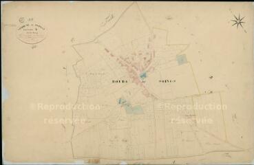 1 vue Soings : plans du cadastre napoléonien. Section B1 dite du bourg