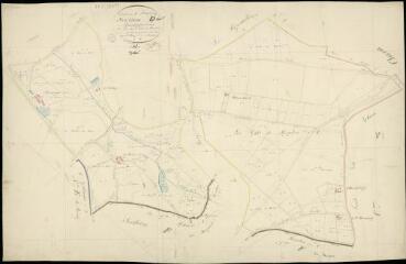 1 vue Souvigny : plans du cadastre napoléonien. Section D, développement