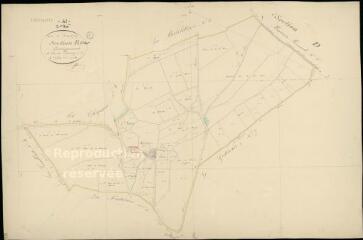 1 vue Souvigny : plans du cadastre napoléonien. Section E, 1er développement