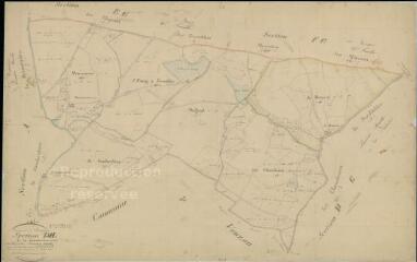 1 vue Souvigny : plans du cadastre napoléonien. Section H dite de la Maisonnette