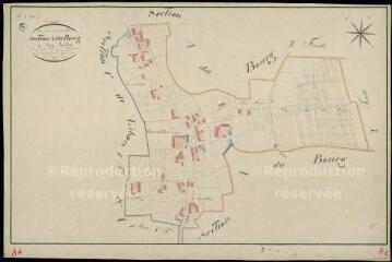 1 vue Tourailles : plans du cadastre napoléonien. Section A1 dite du bourg