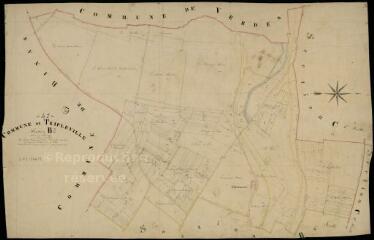 1 vue Tripleville : plans du cadastre napoléonien. Section B2 dite du bourg