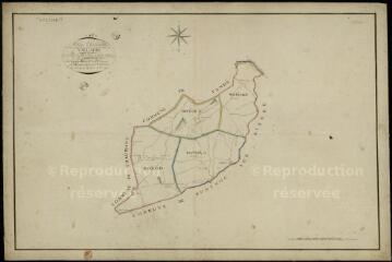 1 vue Valaire : plans du cadastre napoléonien. Tableau d'assemblage