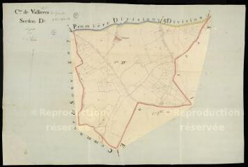 1 vue Vallières-les-Grandes : plans du cadastre napoléonien. Section D3