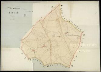 1 vue Vallières-les-Grandes : plans du cadastre napoléonien. Section E2