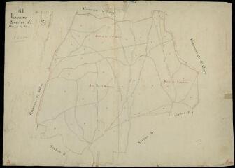 1 vue Vendôme : plans du cadastre napoléonien. Section A dite de la forêt