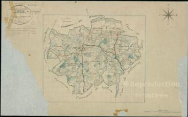 1 vue Vernou-en-Sologne : plans du cadastre napoléonien. Tableau d'assemblage