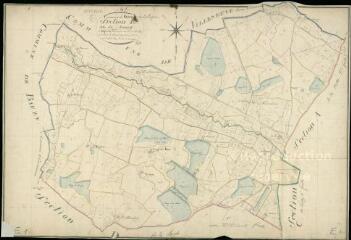 1 vue Vernou-en-Sologne : plans du cadastre napoléonien. Section E1 dite du Bourg