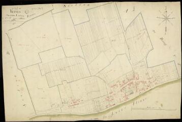1 vue Veuves : plans du cadastre napoléonien. Section A1 dite du bourg