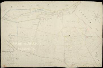 1 vue Ville-aux-Clercs (La) : plans du cadastre napoléonien. Section B2 dite du fort girard