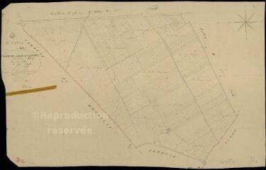 1 vue Ville-aux-Clercs (La) : plans du cadastre napoléonien. Section D1 dite de la hutte