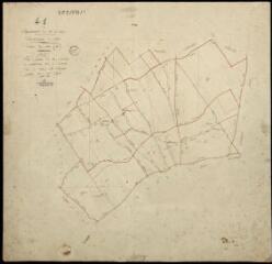 1 vue Villebarou : plans du cadastre napoléonien. Tableau d'assemblage