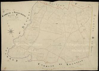1 vue Villechauve : plans du cadastre napoléonien. Section C1 dite du bourg
