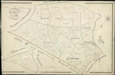 1 vue Villefranche : plans du cadastre napoléonien. Section A dite du Bourg