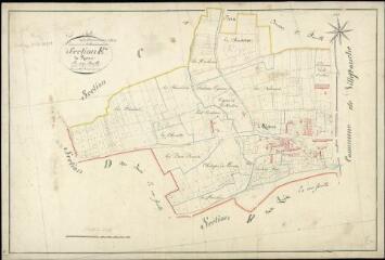 1 vue Villefranche : plans du cadastre napoléonien. Section E dite de Rioux