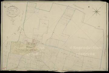 1 vue Villemardy : plans du cadastre napoléonien. Section A1 dite du bourg