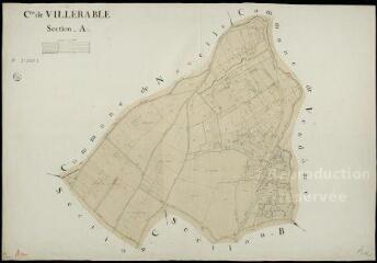 1 vue Villerable : plans du cadastre napoléonien. Section A