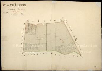 1 vue Villerbon : plans du cadastre napoléonien. Section A1