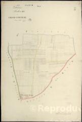 1 vue Villerbon : plans du cadastre napoléonien. Section B2 dite du grand cimetière
