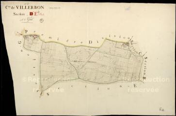 1 vue Villerbon : plans du cadastre napoléonien. Section E2