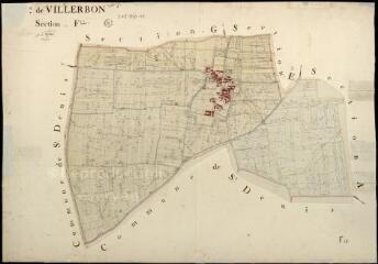1 vue Villerbon : plans du cadastre napoléonien. Section F