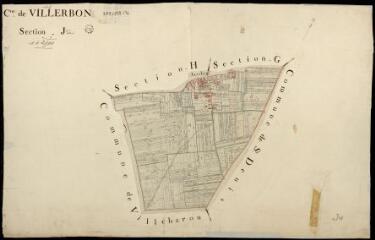 1 vue Villerbon : plans du cadastre napoléonien. Section J