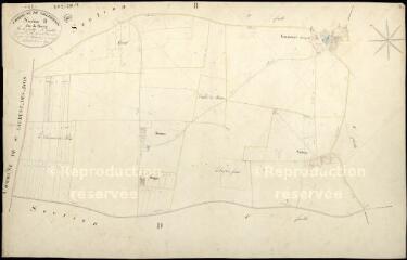 1 vue Villermain : plans du cadastre napoléonien. Section B3 dite du bourg