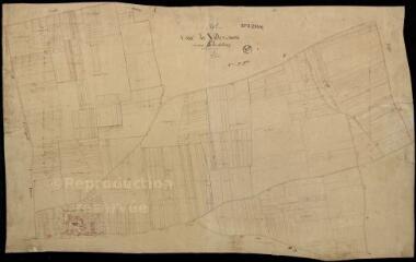 1 vue Villexanton : plans du cadastre napoléonien. Section E dite du bour