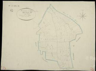 1 vue Villiers-sur-Loir : plans du cadastre napoléonien. Section P3 dite des bois des houris