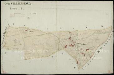 1 vue Villiersfaux : plans du cadastre napoléonien. Section B