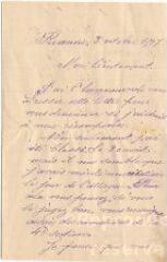 2 vues  - Lettre de Carpentier Robert, soldat blessé servant sous les ordres d\'Albert Després, datée du 3 octobre 1917 (ouvre la visionneuse)