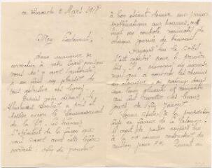 2 vues  - Lettre d\'un soldat servant sous les ordres d\'Albert Després datée du 3 mars 1918 (ouvre la visionneuse)