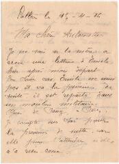2 vues  - Lettre de Pillon Augste, beau-frère d\'Antoinette, datée du 15 avril 1916 (ouvre la visionneuse)