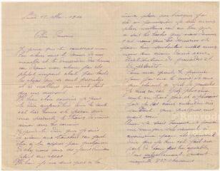 2 vues  - Lettre de son cousin Maurice Hodeau datée du 15 mai 1916 (ouvre la visionneuse)