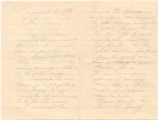 2 vues  - Lettre de son cousin Maurice Hodeau datée du 20 août 1916 (ouvre la visionneuse)