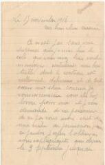 3 vues  - Lettre de son cousin Robert Auger datée du 15 novembre 1918 (ouvre la visionneuse)