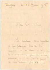3 vues Brouillon d'une lettre adressée au commandant Clavet daté du 26 juin 1918